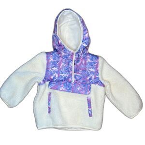 1 Madison Toddler Girls’ Fleece Pullover Jacket – Size 2T –Tie-Dye Hooded Sherpa